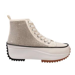 Firetrap Womens/Ladies Platform High Top Trainers / Glitter White